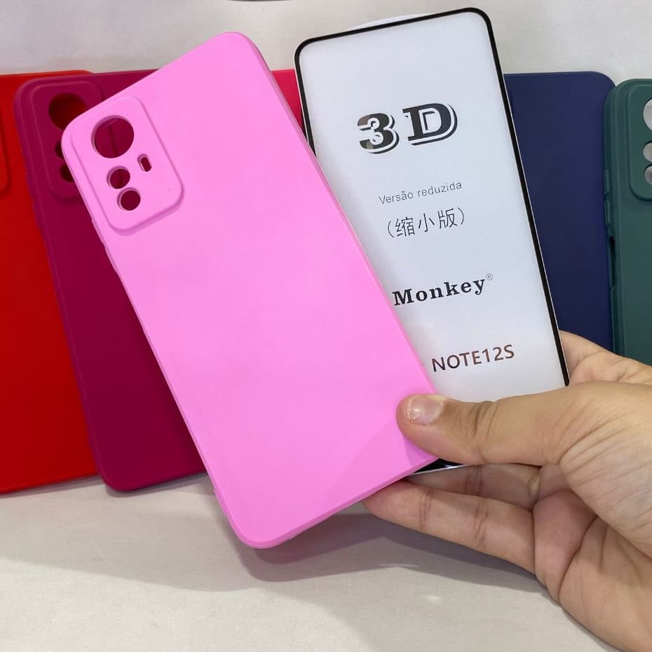 Capa Note 12S + Película 3D Kit Redmi Capinha Case Protetora Celular Silicone