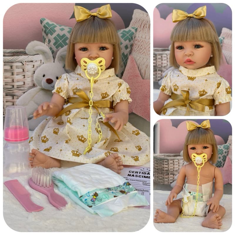 Bebê Reborn Boneca corpo articulado na promoção com acessórios