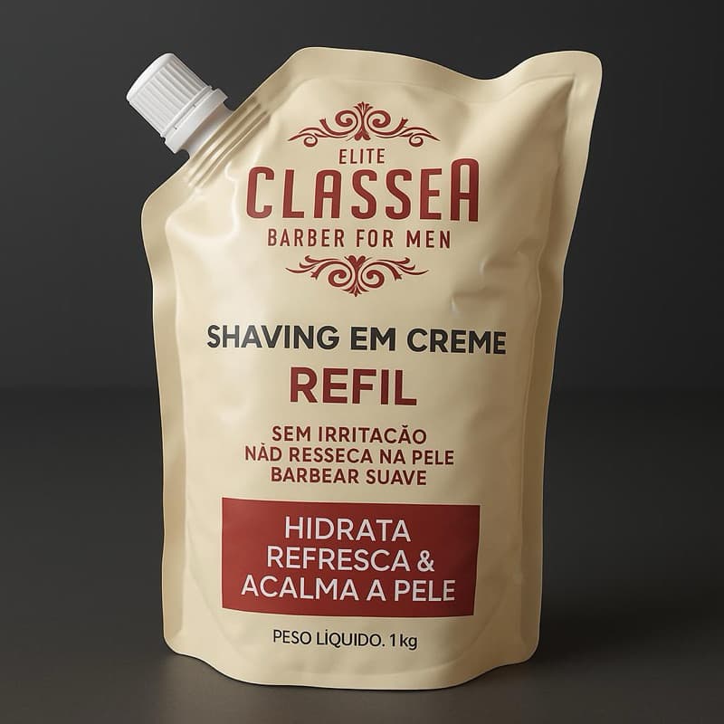 Shaving Em Creme Classe A Refil 1kg Hidratante & Refrescante Pra Fazer Barba Pezinho E Navalhado