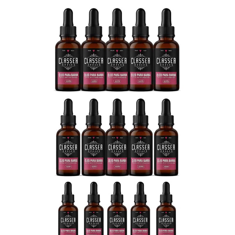 Kit 12x Óleo Para Barba 30ml Classe A  Possui Hidratantes e Fortalece Os Fios Profissional