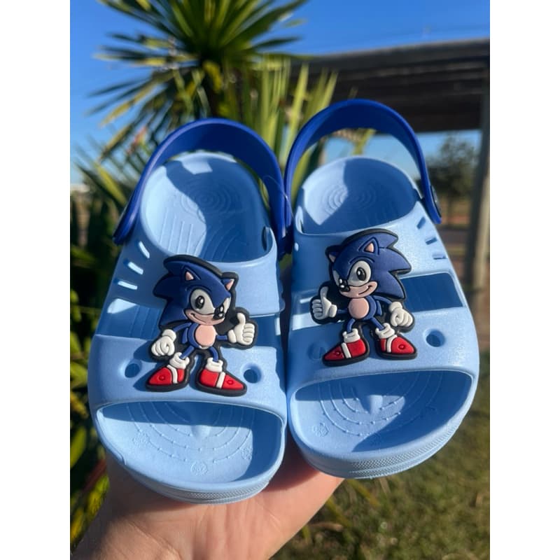 Sandália super confortável calçado infantil com personagem sonic
