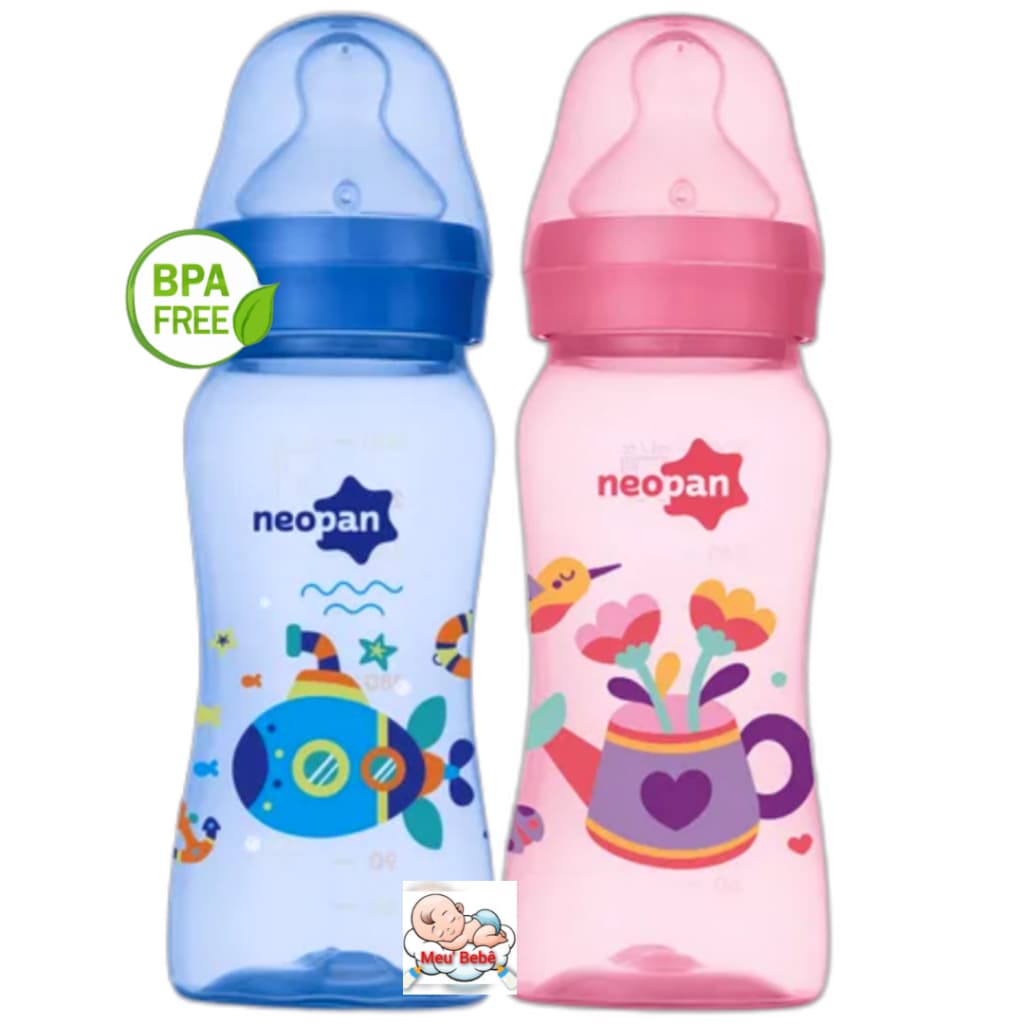 MAMADEIRA NEOPAN DECORADA BOCA LARGA 300 ML  ORTODÔNTICA TAMANHO 2  (+ 6)