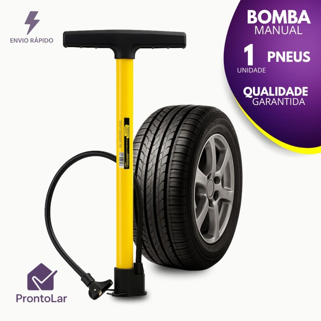 Bomba de Ar Vertical Para Encher Pneu Bicicleta Moto Carro 50Cm