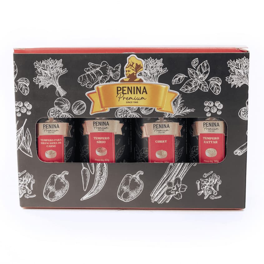 KIT  com 4 Temperos - Tempero para Shawarma de Carne -Tempero Sírio - Tempero Curry - Tempero Zattar