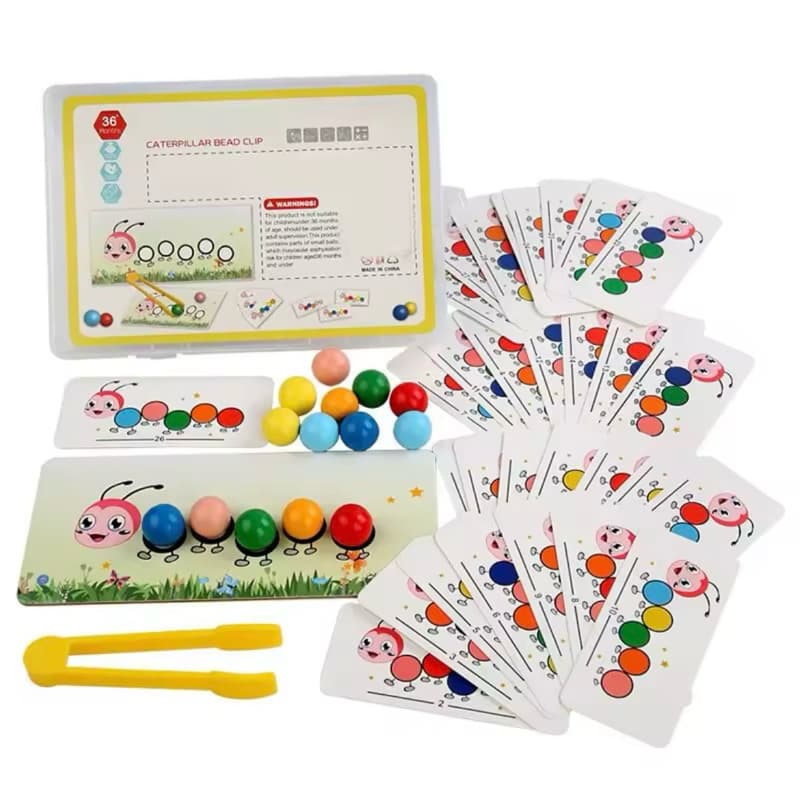 Brinquedo Educativo de Cores e Coordenação - Jogo da Centopéia Colorida 🎨 Brinquedo Jogos Criativos Montessori