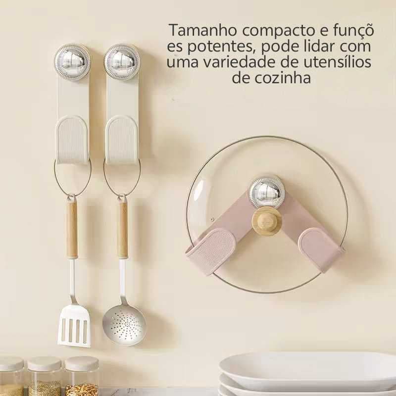 Suporte Organizador Tampa De Panela Cabide Duplo Toalha Gancho Cozinha Banheiro Multiuso  Organizador de Tampas, Panelas
