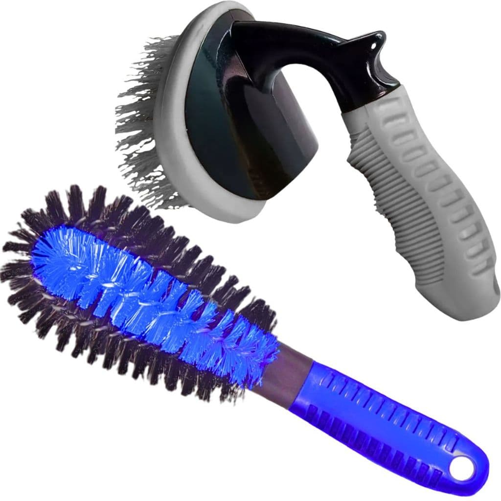 Kit Escova Limpeza de Pneus Cerdas Duras Escova Furo de Rodas Pepino Para Limpar Rodas e Pneu Carro