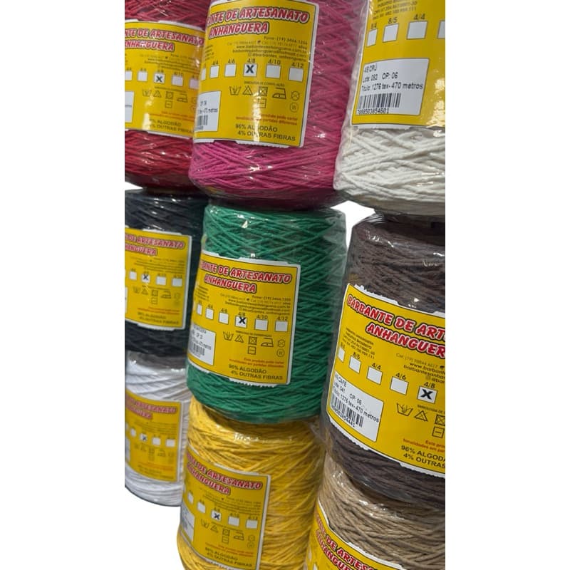 Barbante Anhanguera 600g Nº6 – 9 Cores – Para Crochê, Tricô e Artesanato