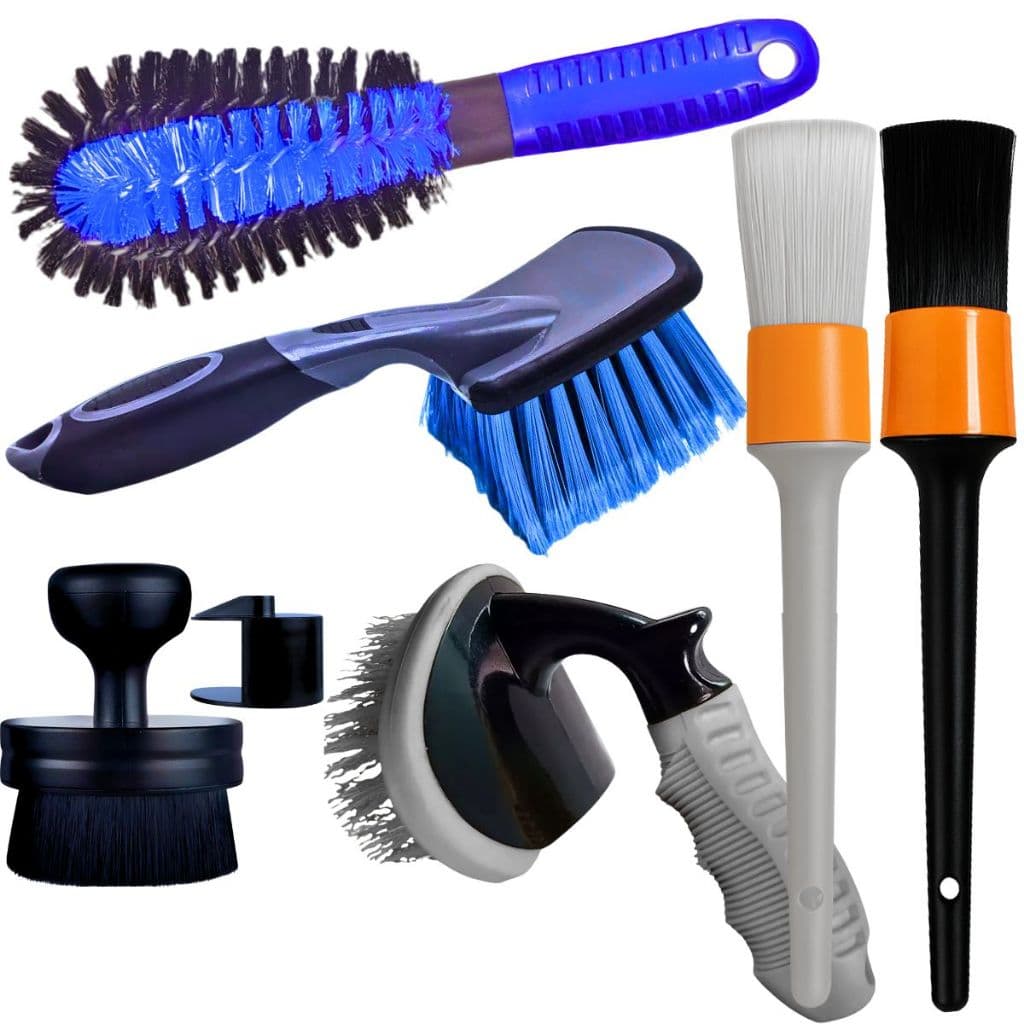 Kit Limpeza Completa Externa do Carro Moto Caminhão Automotivo Escova Pincel Aplicador Detalhamento