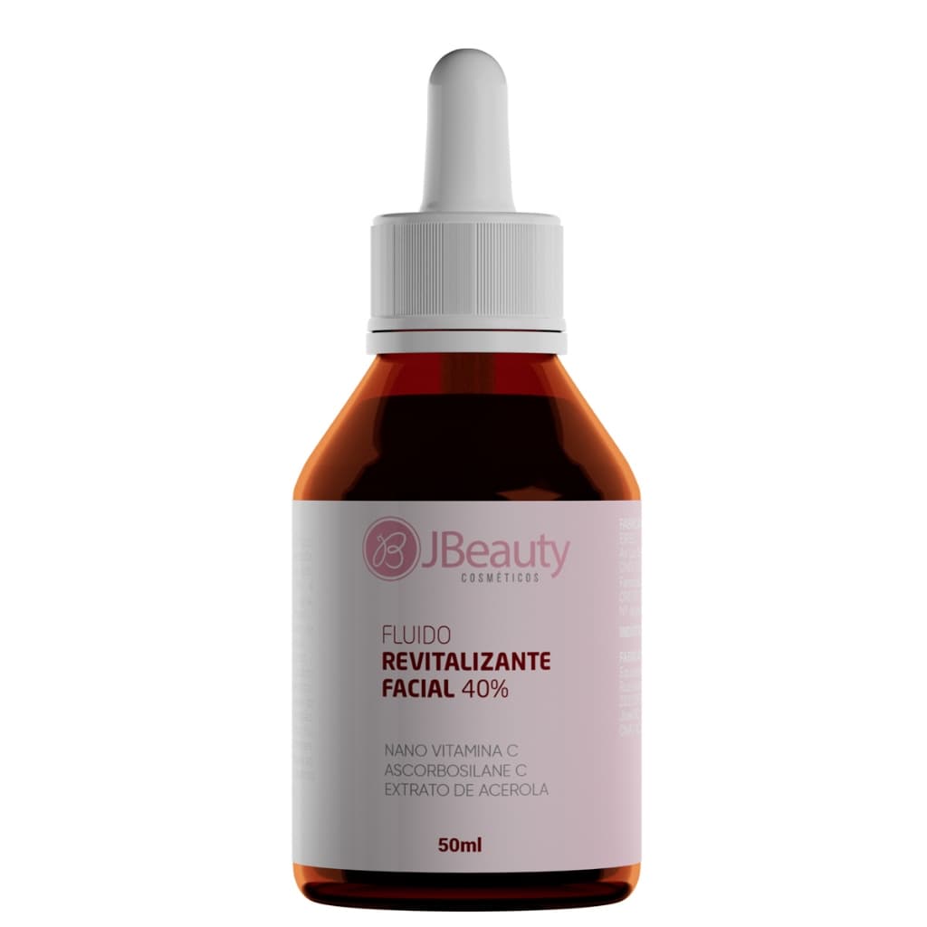 Fluido Facial Revitalizante Vitamina C 40% JBeauty 50ml: Clareador, Antioxidante, Antienvelhecimento