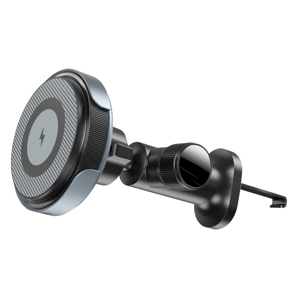 Suporte Magnético para Carro com Carregamento Sem Fio - Compatível com iPhone e Android, Fixação Forte e Rápida