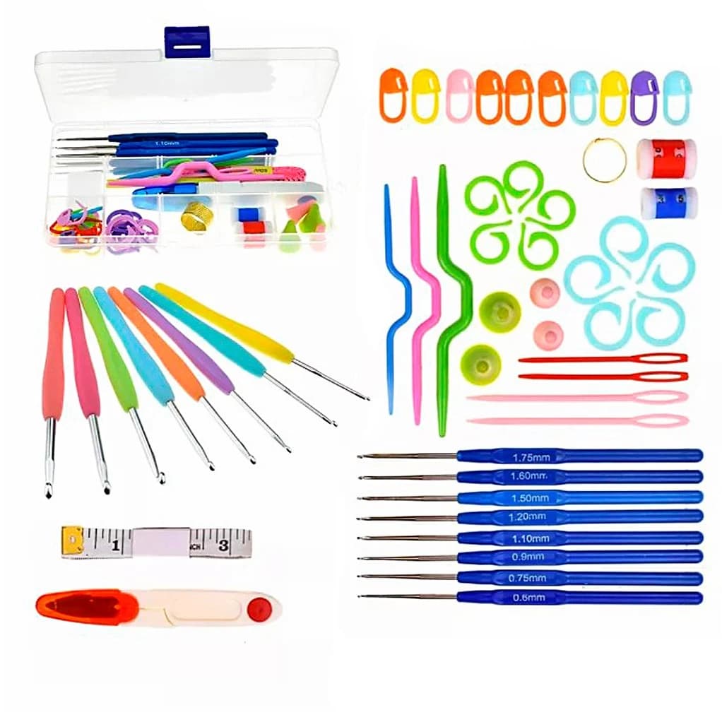 Kit Croche Ferramenta Agulhas Acessórios Completo