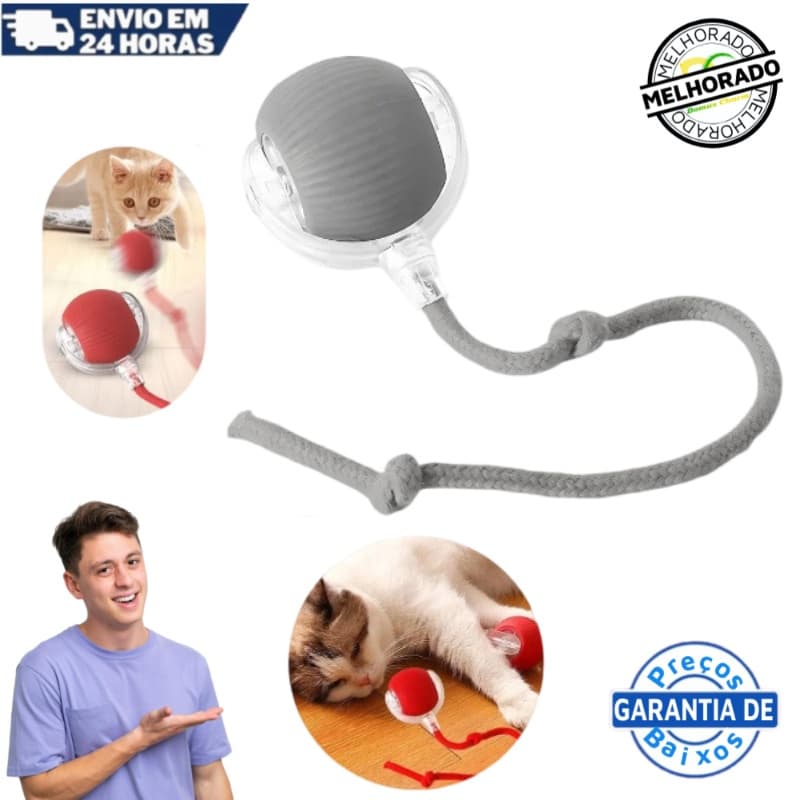 Gato Interativo Brinquedo Bola Recarregável Brinquedos Cauda Do Falso,Bola de Brinquedo Automática com Cauda