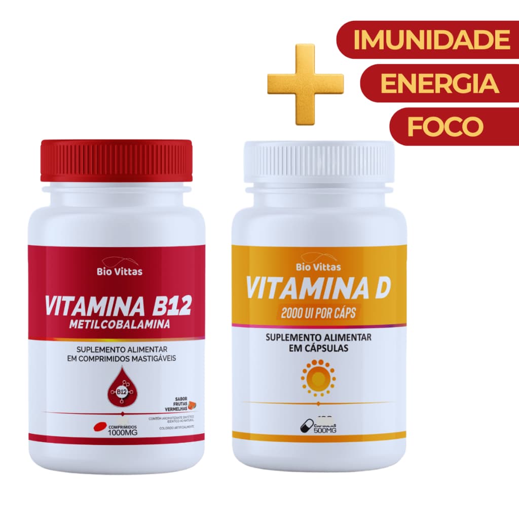 Vitamina D3 2000ui + B12 Metilcobalamina Suplemento Imunidade - Energia [DUP]