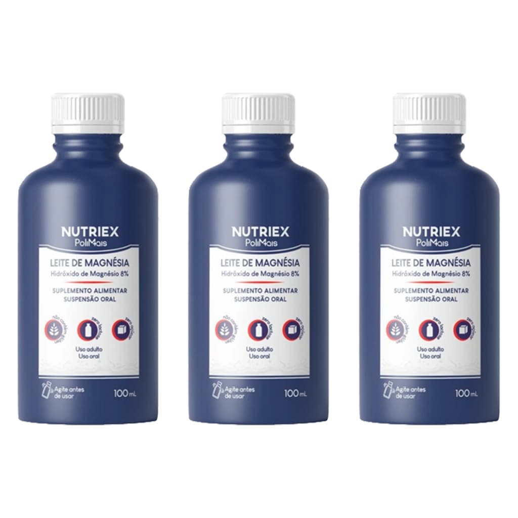 Kit 3 Leite de Magnésia Polimais Trad 100ml