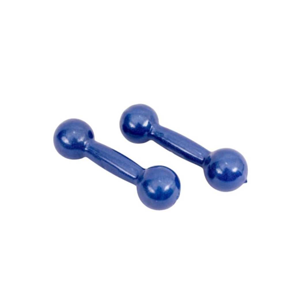 Halteres 2kg Azul Par Emborrachado Formato Bola | Exercício Academia Fitness