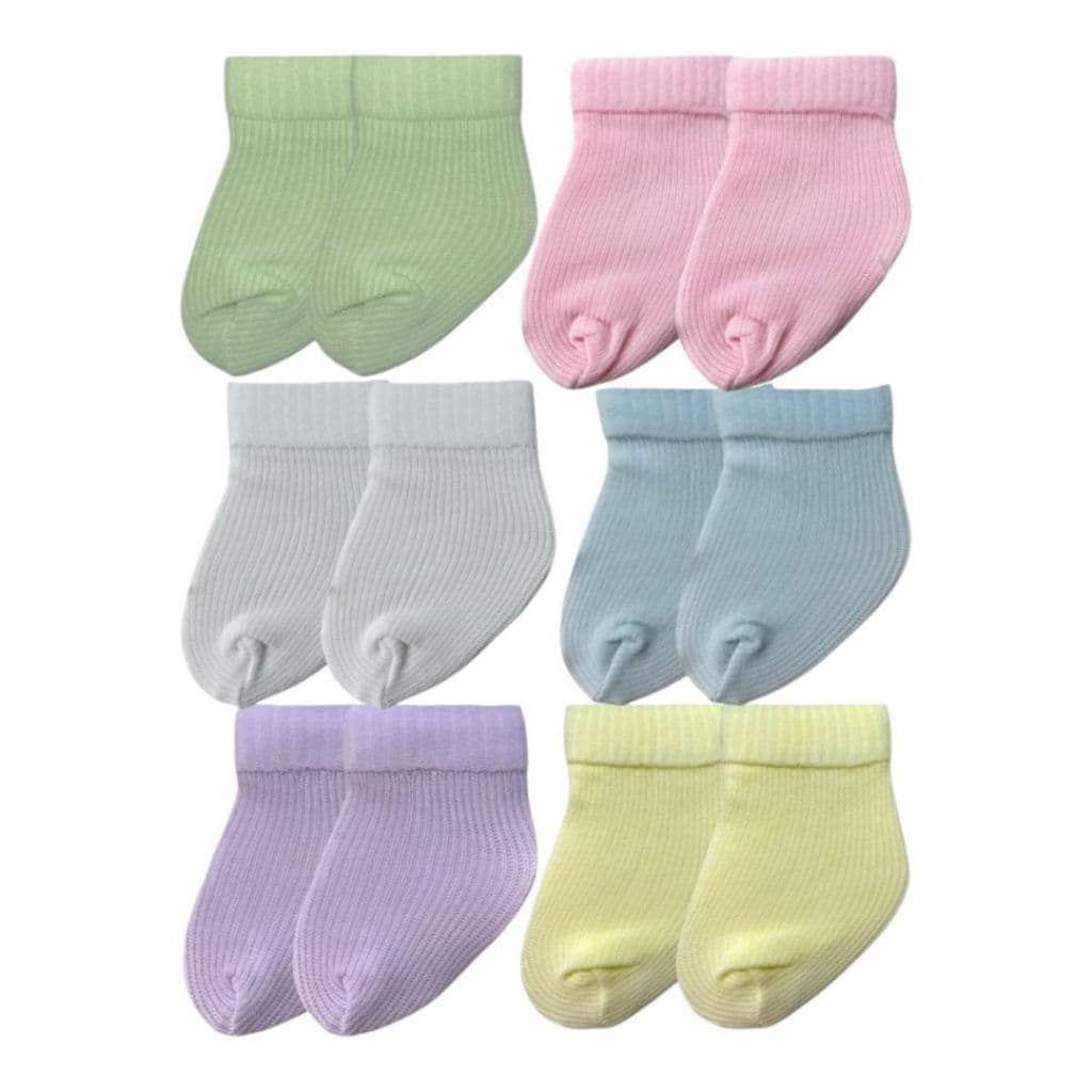 Kit 16 Meias Bebê RN Recem Nascido Essencial p/ Enxoval e Saída Maternidade 0-6 meses