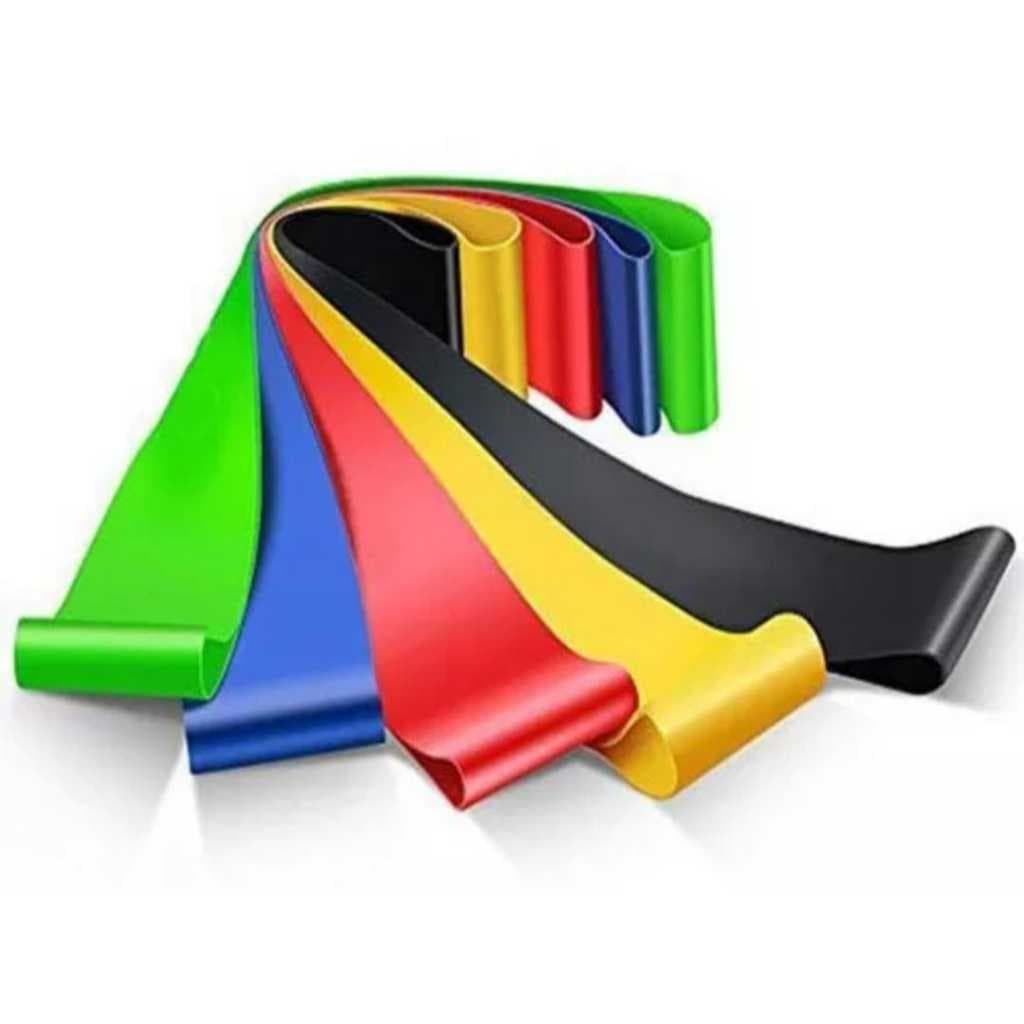 Kit Mini Band 5 Faixas Coloridas | Elástico p/ Treino Funcional e Academia