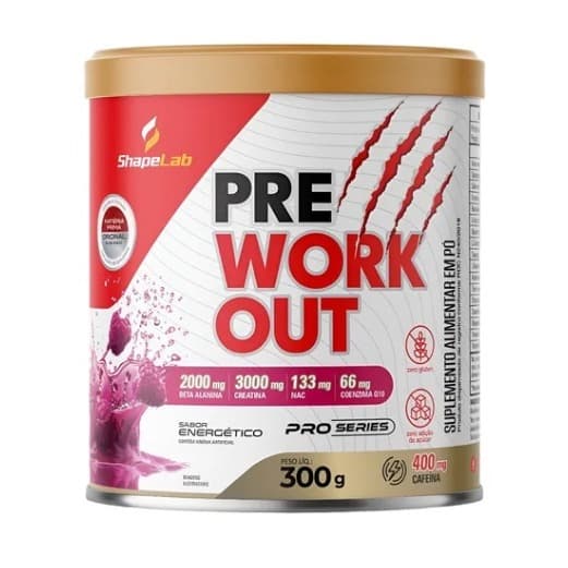 Pré Treino Shapelab 300g Pré workout Com Creatina Sabor Energético