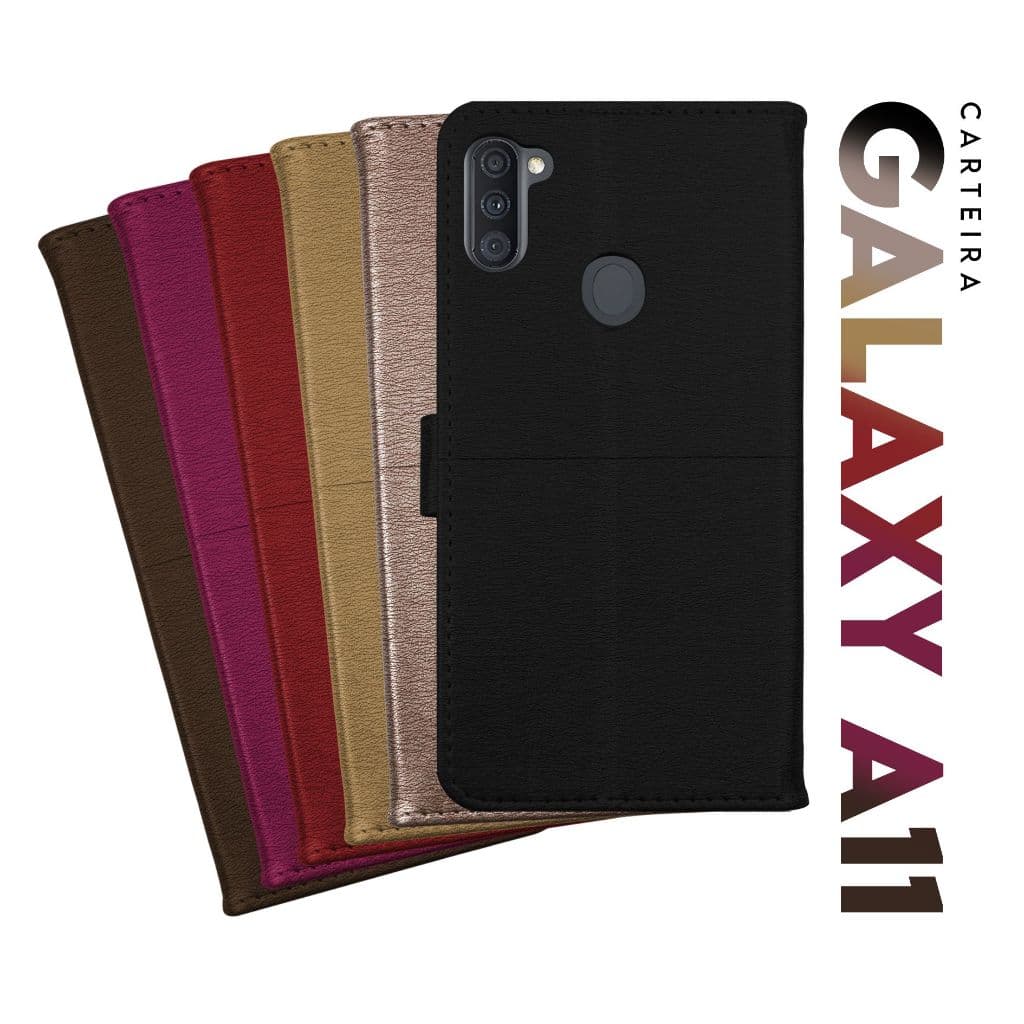 Capa Case Capinha Carteira Flip Cover Couro Sintético Para Samsung Galaxy A11 A115 6.4 pol - Cell in Power25