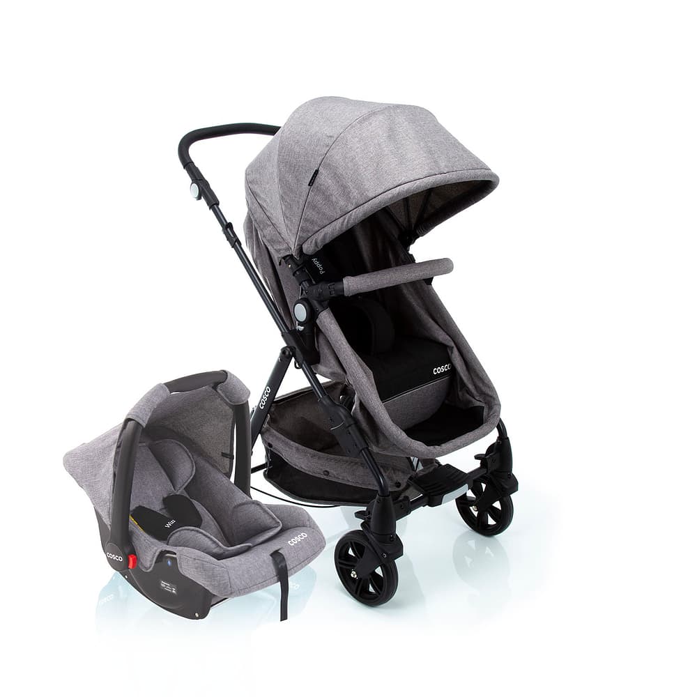 Carrinho de Bebê com Bebê Conforto Cosco Kids Poppy 3.0 Travel System Cinza