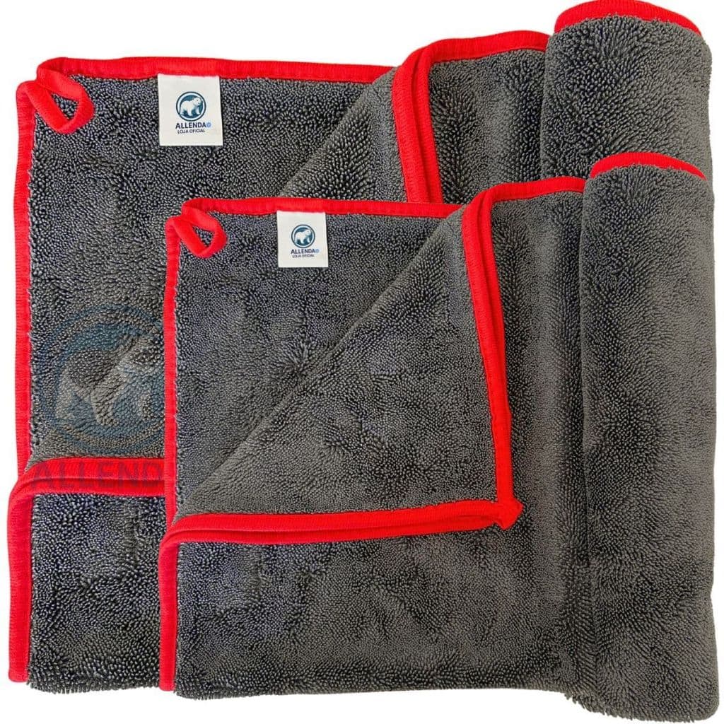 Kit Toalha de Secagem 600gsm 60x90cm 40x60cm Tamanho Super Absorção Secagem Magica Carro Moto
