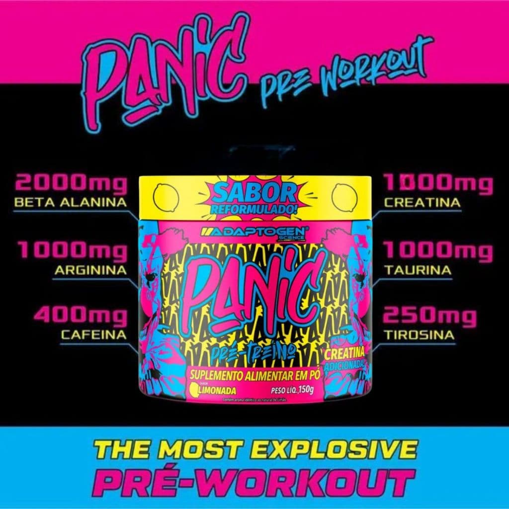 Panic Adaptogen Pré-treino com Creatina Nova Fórmula 150g