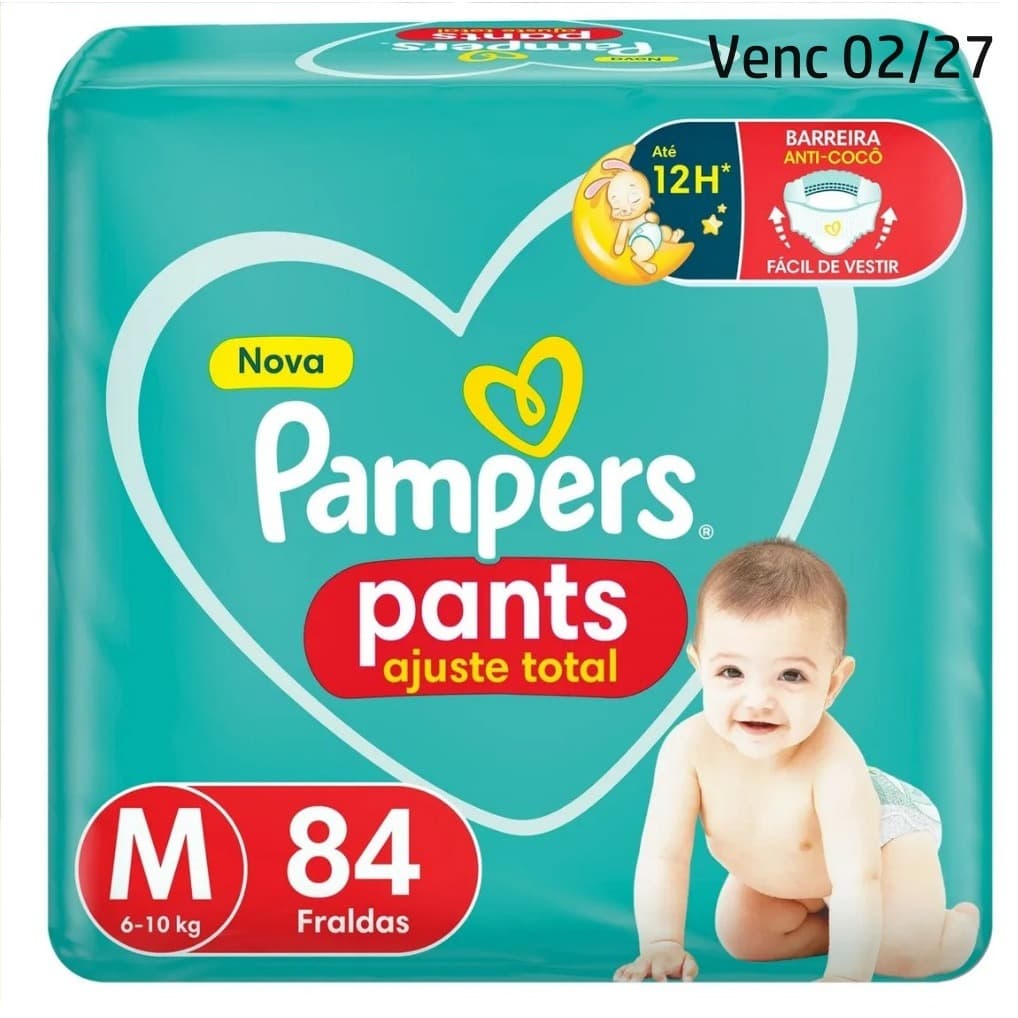 Fraldas Pampers Pants Shortinho M 84 unidades