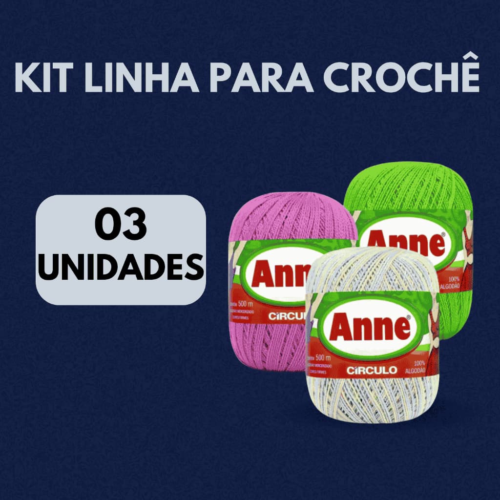 Kit 3 Unidades Barbante Circulo Anne Fio 4/2 Para Crochê - 500 mts