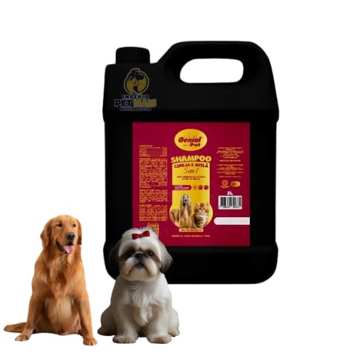 Shampoo Para Pets Cereja Avelã 5 Em 1 Genial Pet Galão 5 litros
