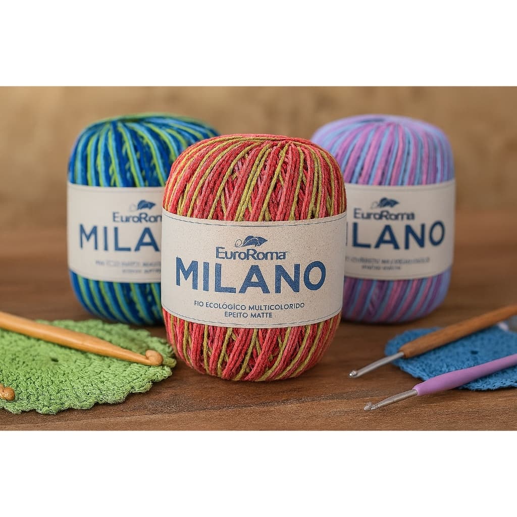 🧶 Barbante Milano EuroRoma – Fio 6 | 200g | Sustentável e Macio para Crochê