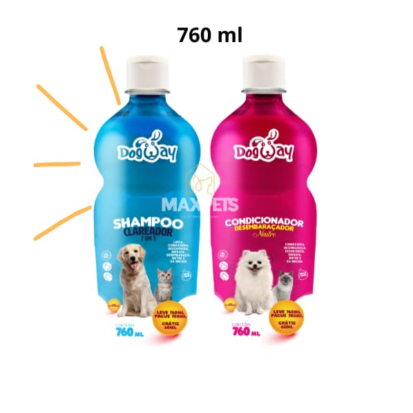 Shampoo Clareador E Condicionador Desembaraçador para Cachorro e Gato Genial Pet - 760 ml