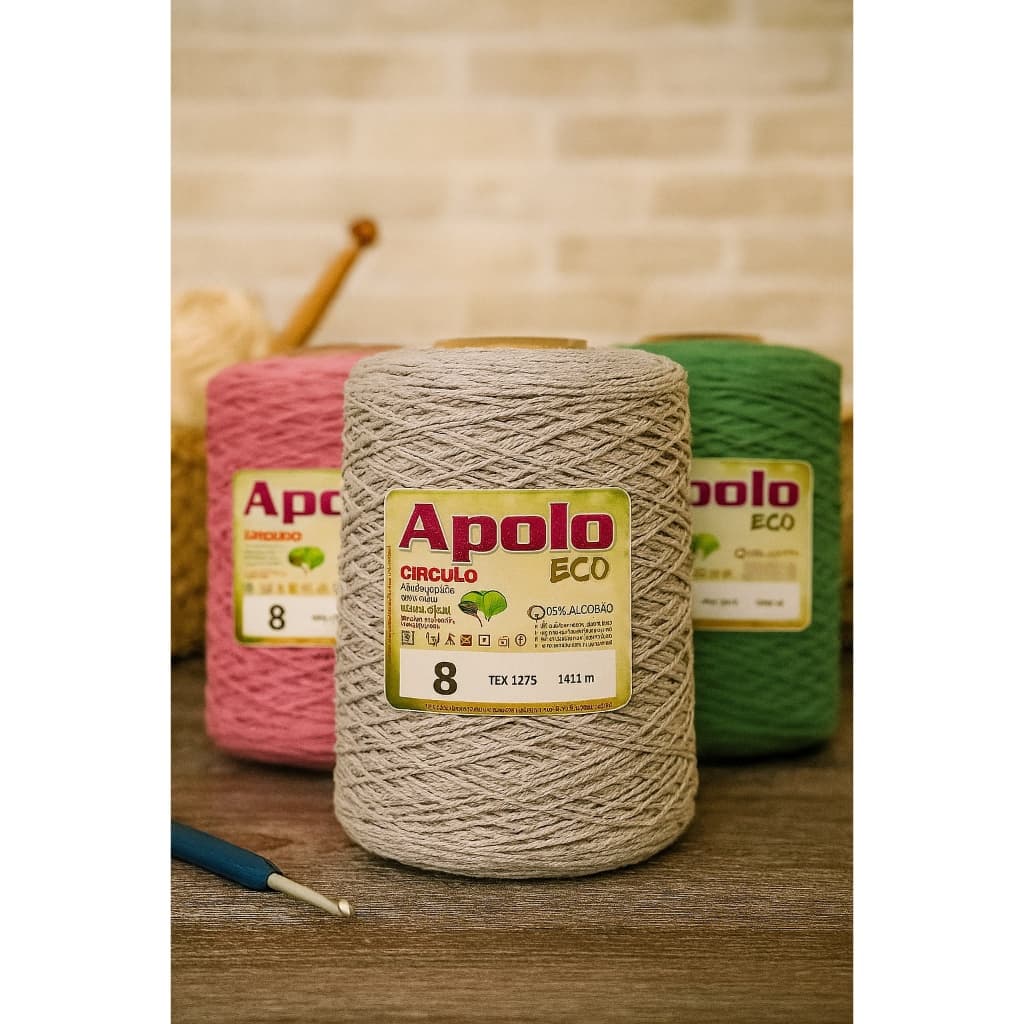 Barbante Apolo Fio 8 Big 1,8kg Círculo | Barbante Para Crochê, Artesanato, Tapete, Fio Grosso