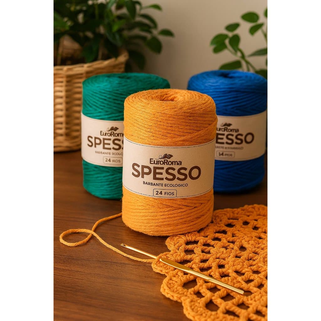 Barbante Spesso EuroRoma 24 Fios | Fio Grosso Premium para Crochê e Macramê