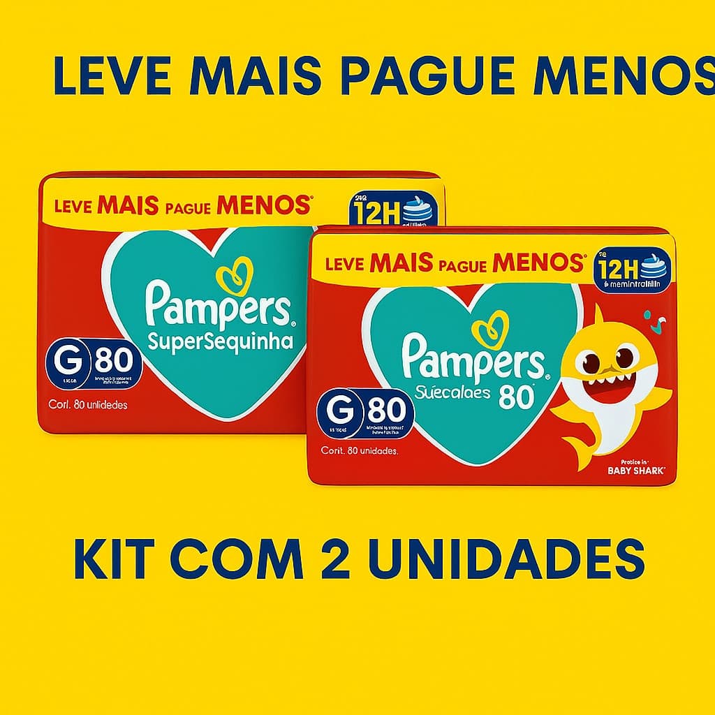FRALDA PAMPERS G KIT 2 PACOTES 160UN