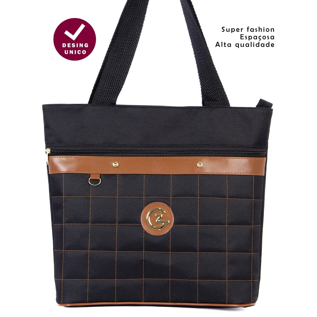 Bolsa Feminina Pano Tecido Oxford Grande Alça Ombro/Lateral Cabe Notebook Envio Rapido