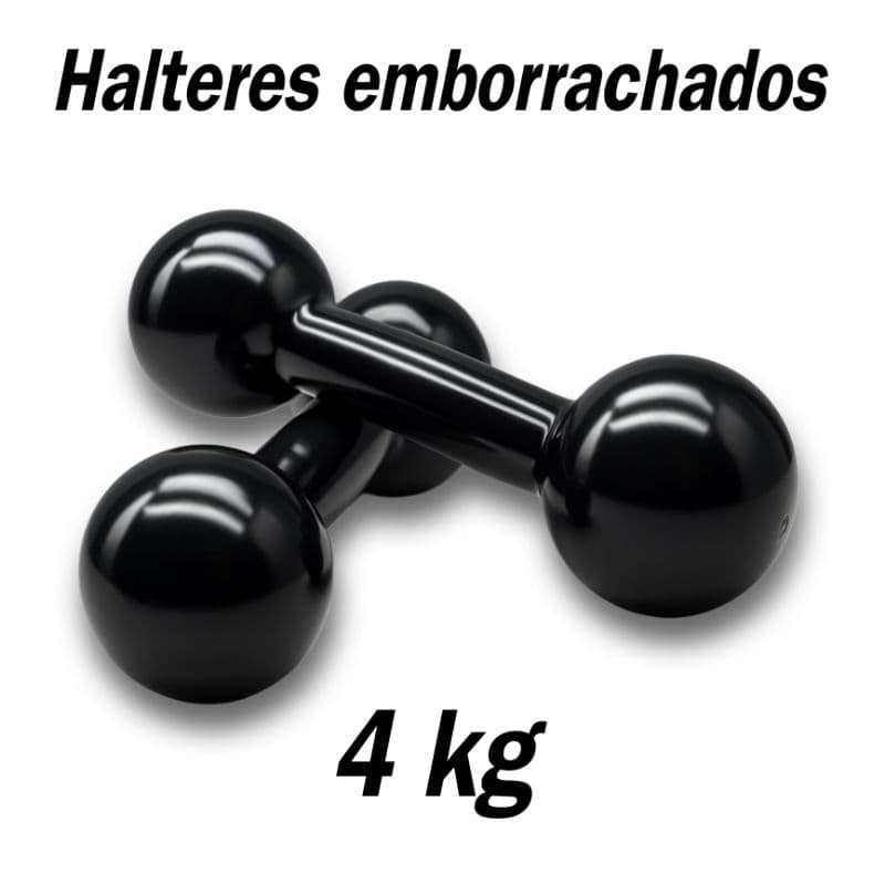 Halteres 4 kg Emborrachado -  P/ Fortalecimento Musculação treino Em Casa Academia fitness