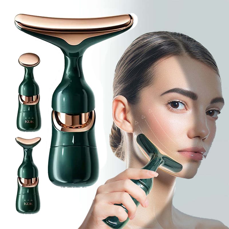Facial Massageador 3 Em 1 Lifting Skin Profissional Vibração Firmeza Anti-idade Rosto e Pescoço N7