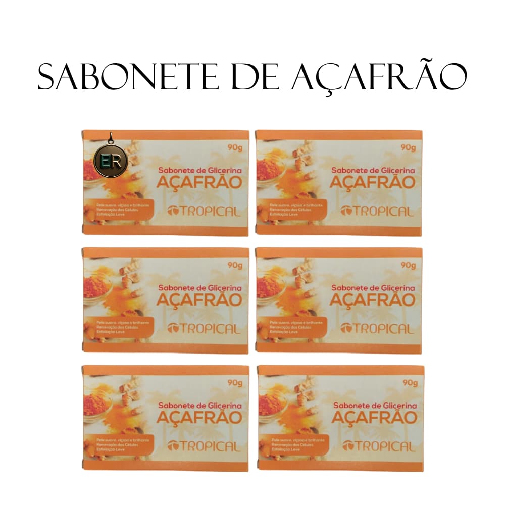 Sabonete em Barra de Açafrão/Cúrcuma Antioxidante Tropical Cosmeticos