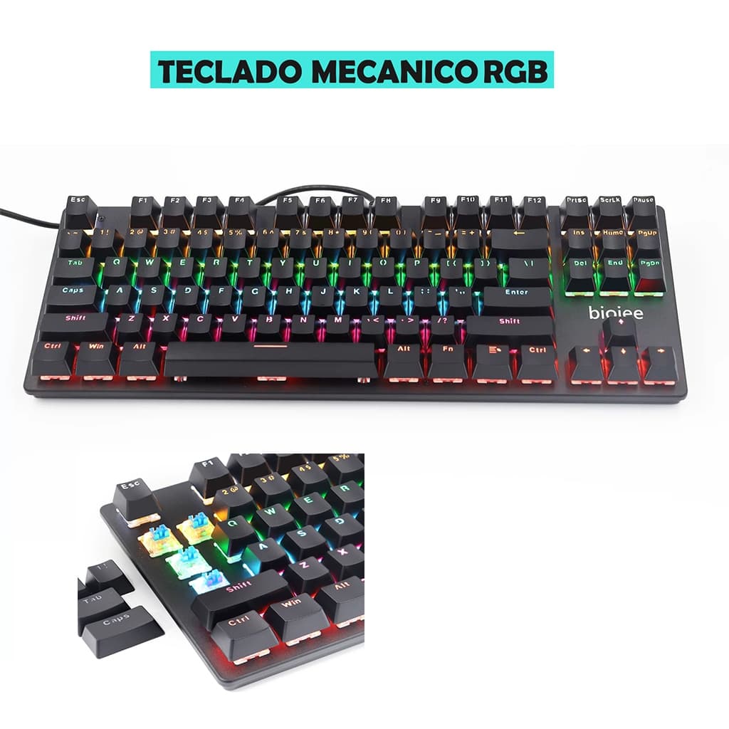 Teclado Gamer Mecânico Usb Blue Português Rgb Computador Pc ley-2080