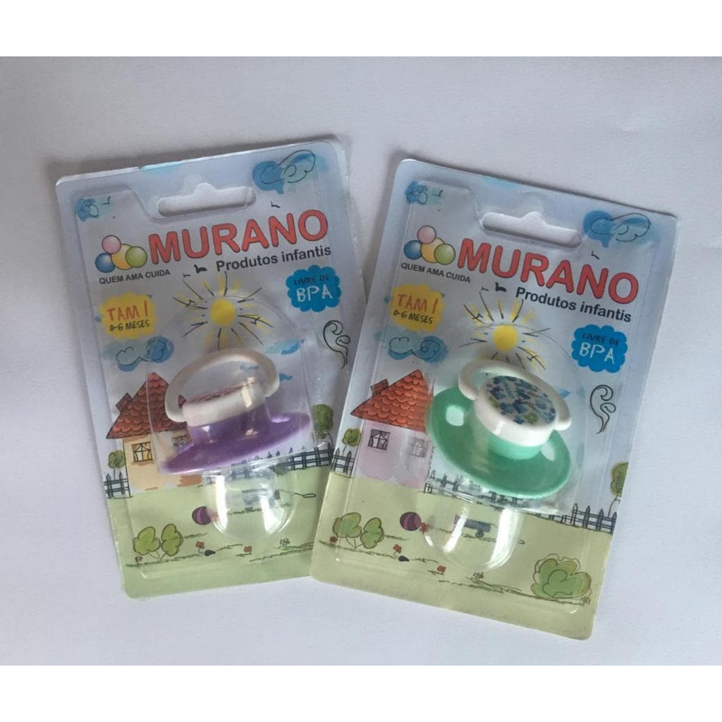 Chupetas RN Bico 100% Silicone Orto & Redondo Murano – Segurança | Sono Tranquilo | -6 meses