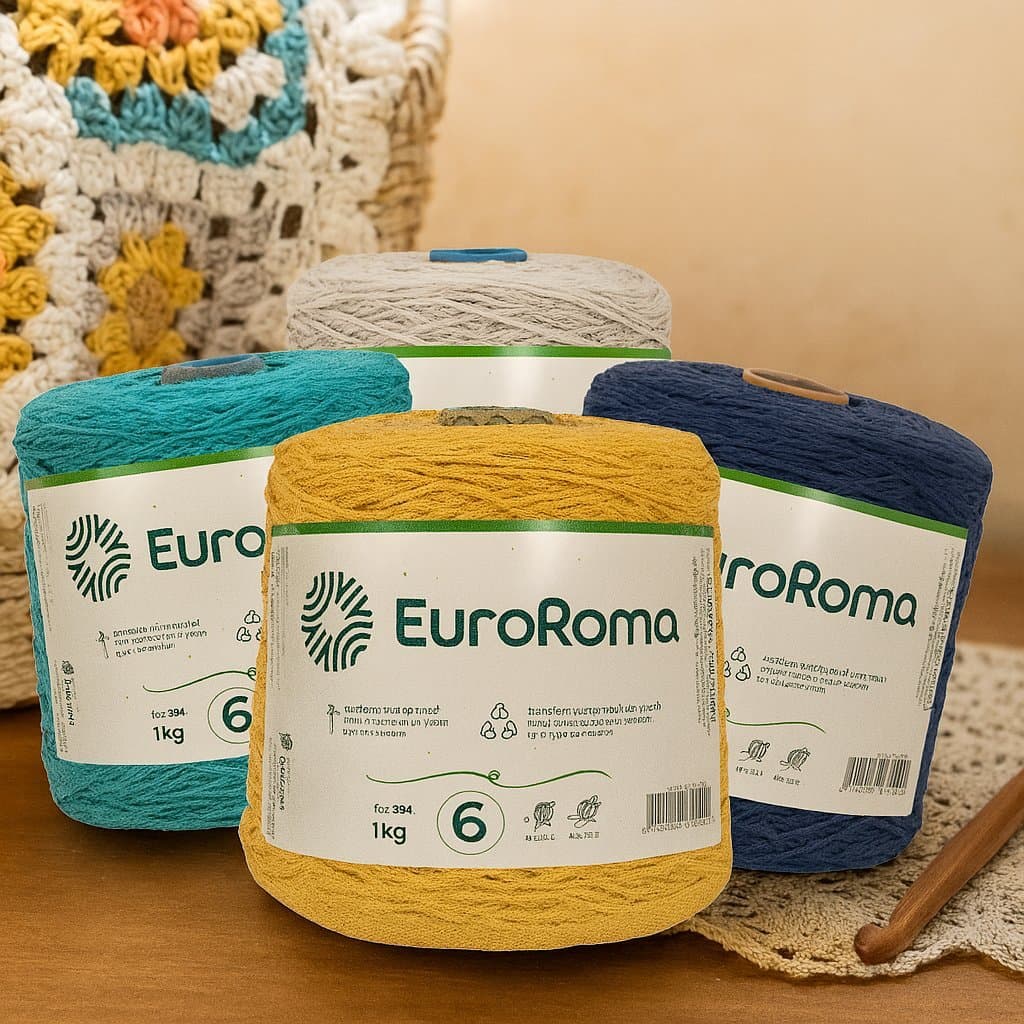 Barbante Euroroma 1Kg Fio 6 Várias Cores PROMOÇÃO - barbante para crochê, fio para crochê