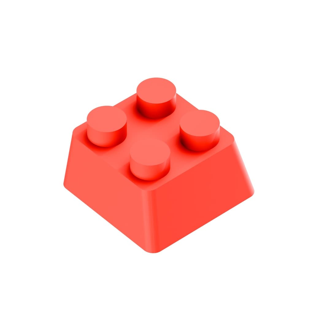 keycap tecla Lego vermelho para teclado mecânico