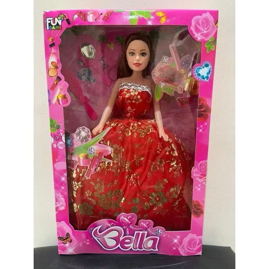 Boneca Bella Fashion Doll 30cm Articulada Moderna Princesa Acessórios Pente Espelho Brinquedo Menina Moderna Mini Diva