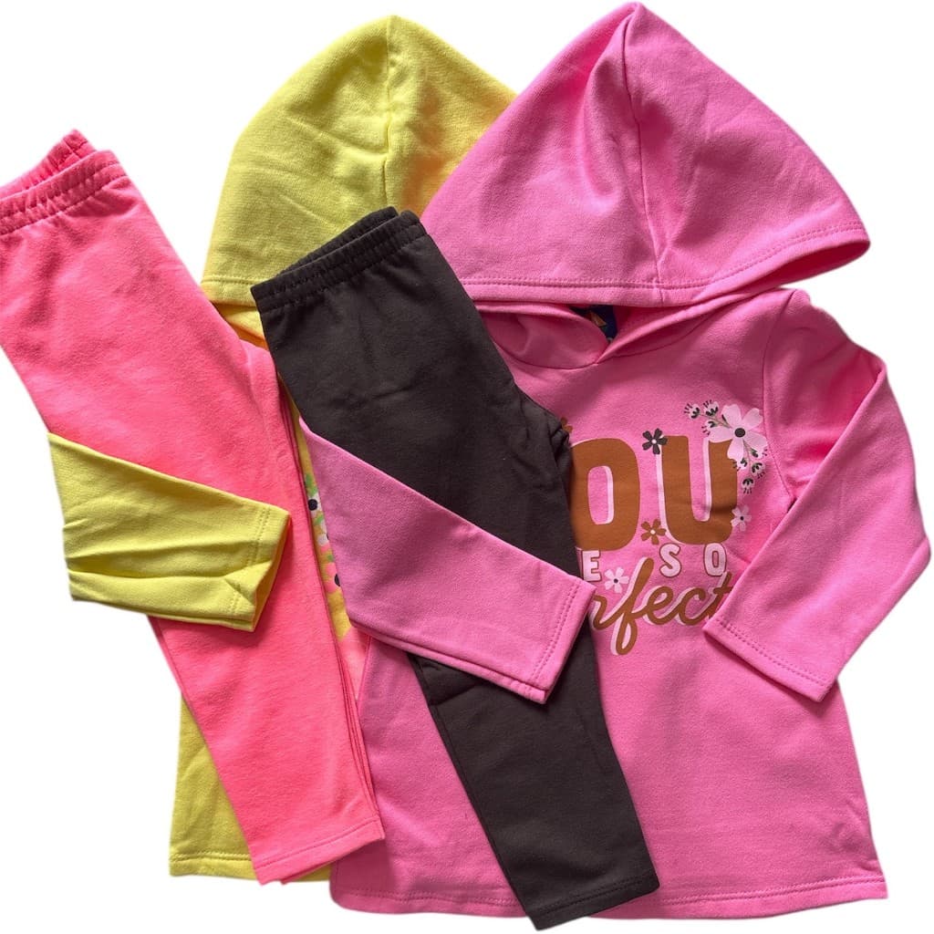 Conjunto Moleton Infantil 4 Peças ,Casaco e Calça Conjunto Blusa moletom/ Calça Moletom meninas infantil  2