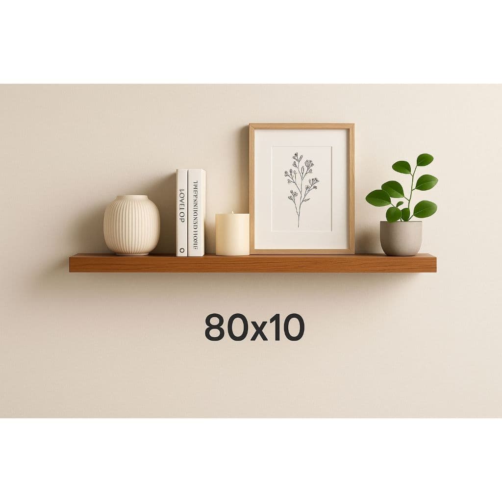 Prateleiras Parede 80x10cm em MDF 25mm Freijó Suporte Invisível Decoração quarto sala escritório