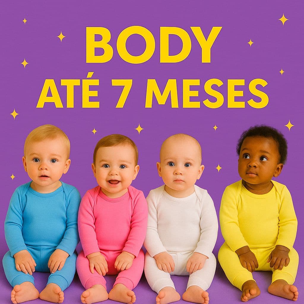 Body Manga Longa + Mijão Bebê Neutro Menino Menina Infantil Bebe Mijao Enxoval Neutra