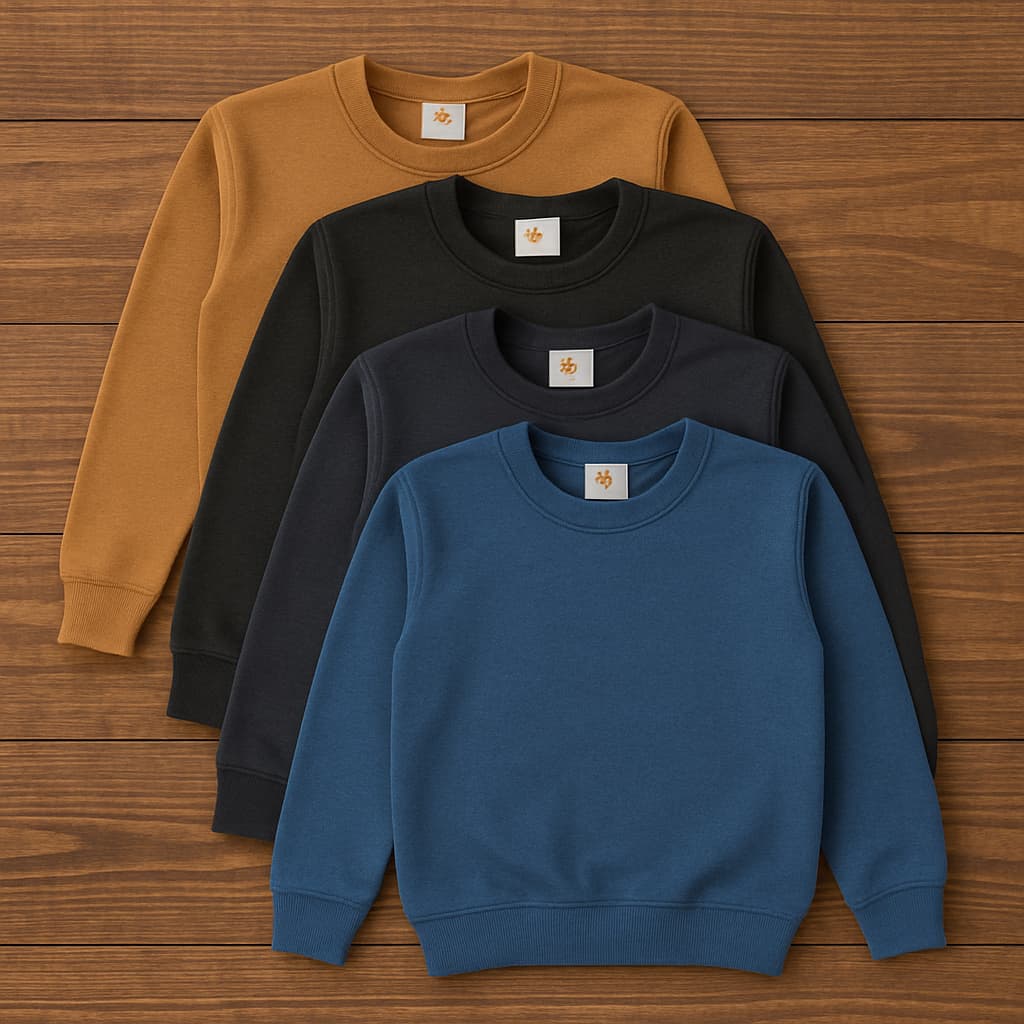 Kit 4 Casacos de Moletom Infantil Masculino Felpado Liso Inverno Quentinho