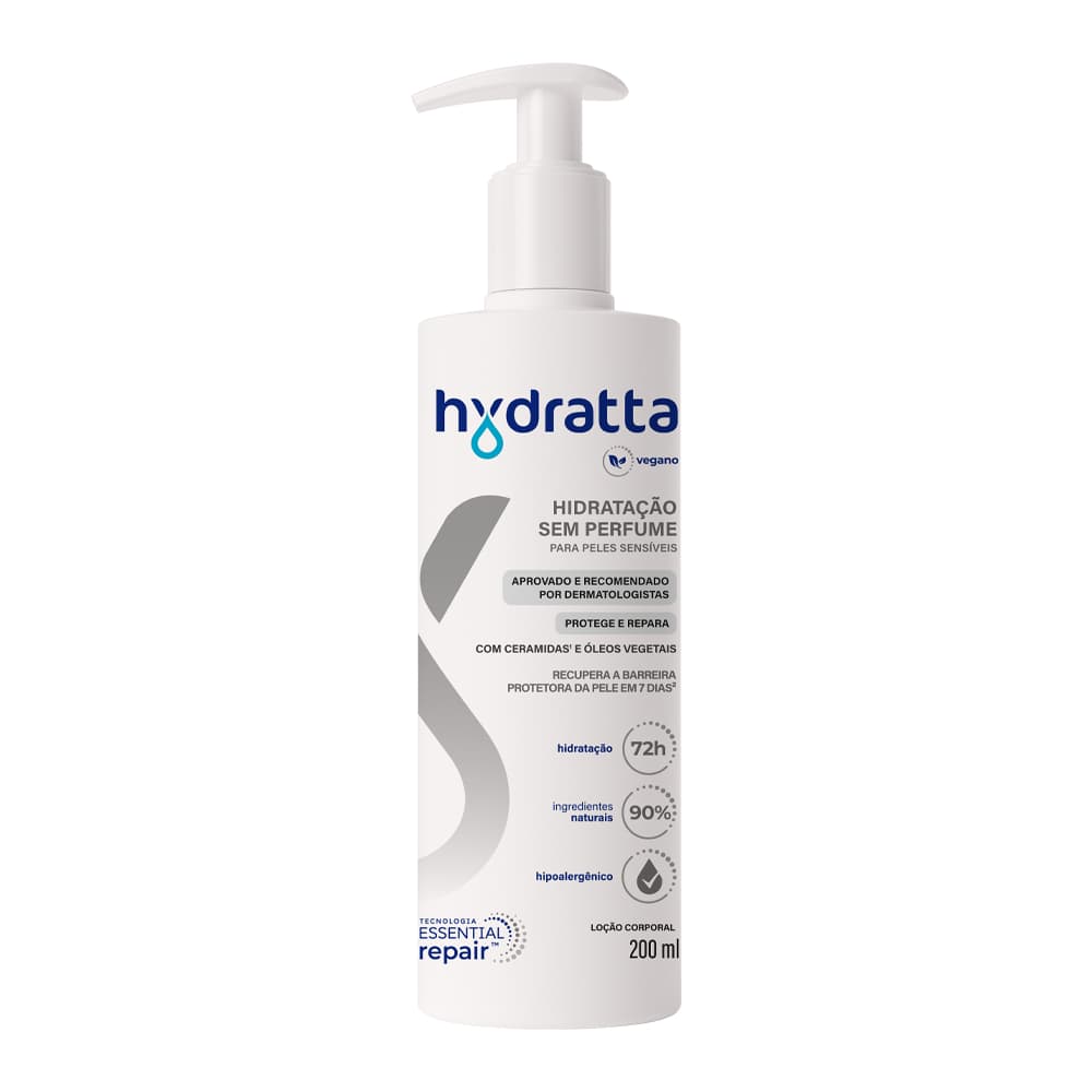 Loção Hidratante Corporal Hydratta Hidratação Sem Perfume 200ml