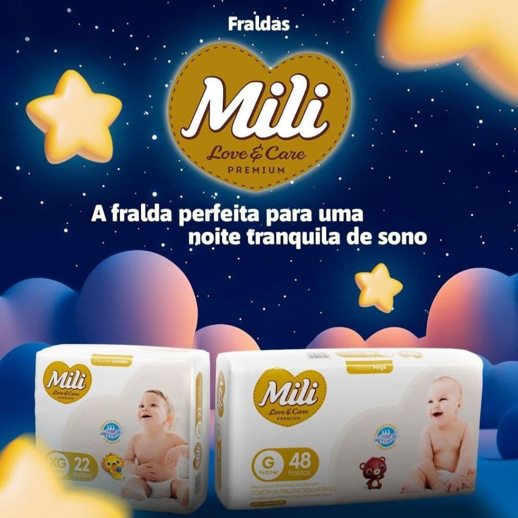Fralda Descartável Mili Love e Care Premium Hiper | Alta Absorção | Toque Macio | Envio Rápido